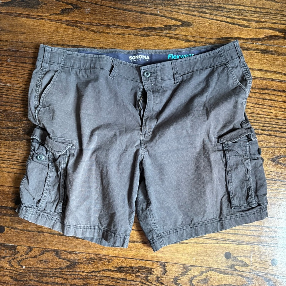 Sonoma Gray Cargo Shorts Lightweight Utility